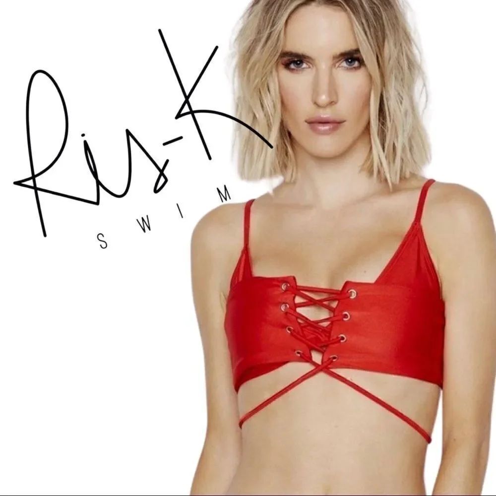 Ris-K Quest Swim Top Shimmer Fire • Medium • NWT